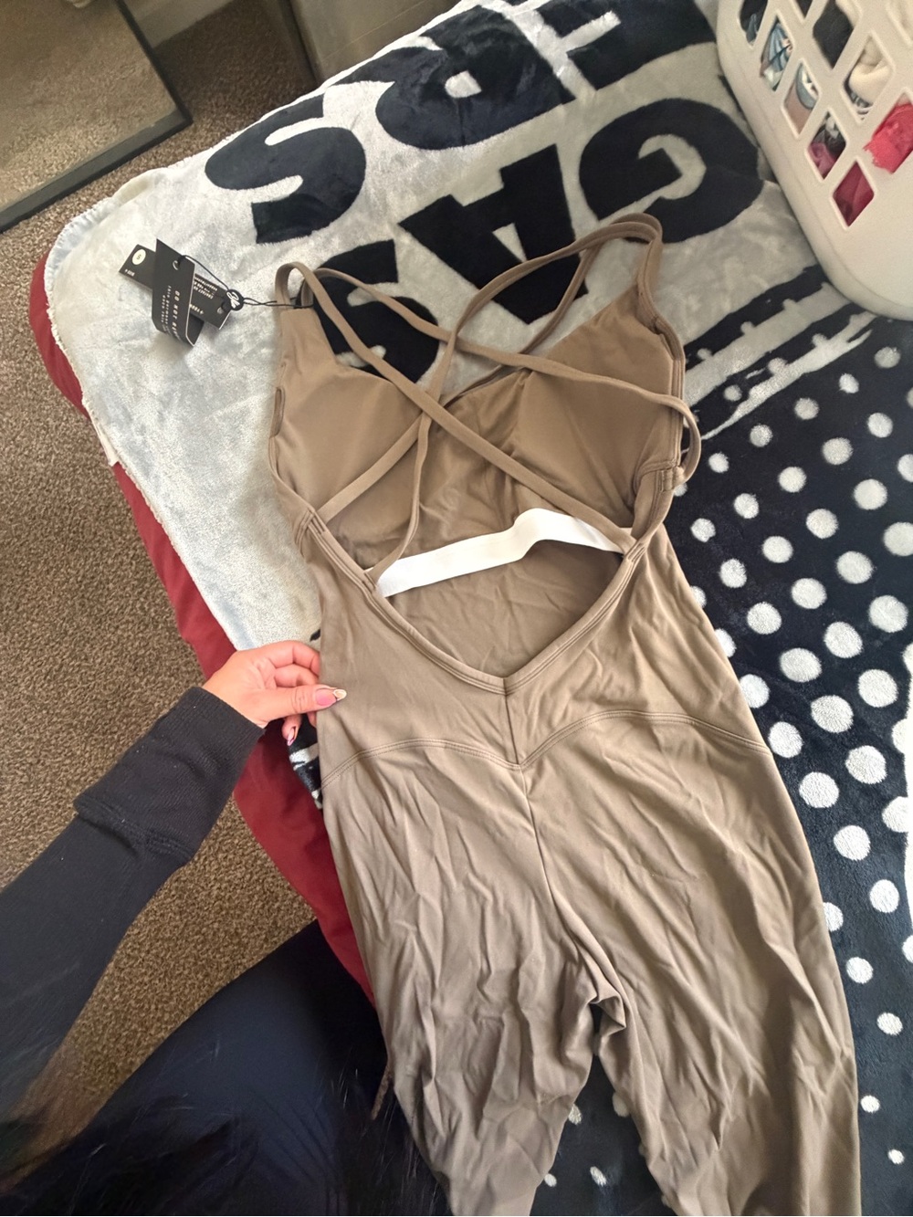 young la Strappy Slip jumpsuit  in Taupe